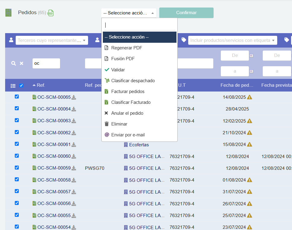 Automatización de pedidos
