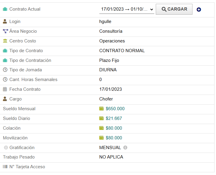 Condiciones contractuales