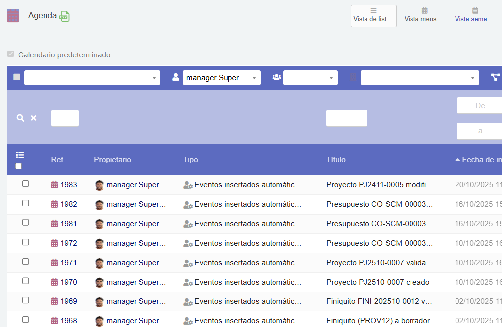 Agenda y comunicación