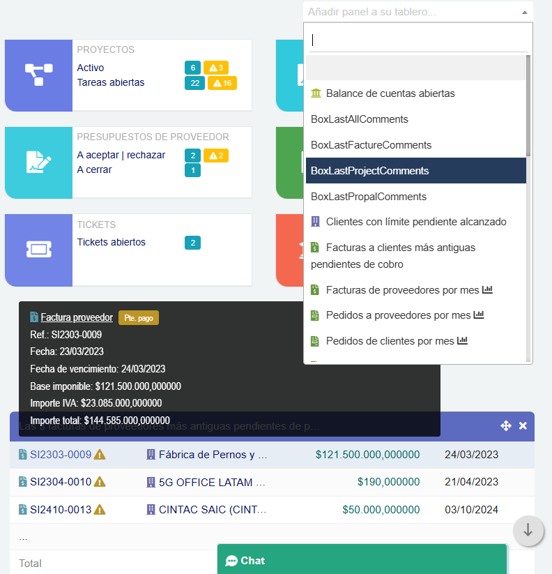 Alertas inteligentes y tareas en el dashboard DoliOne