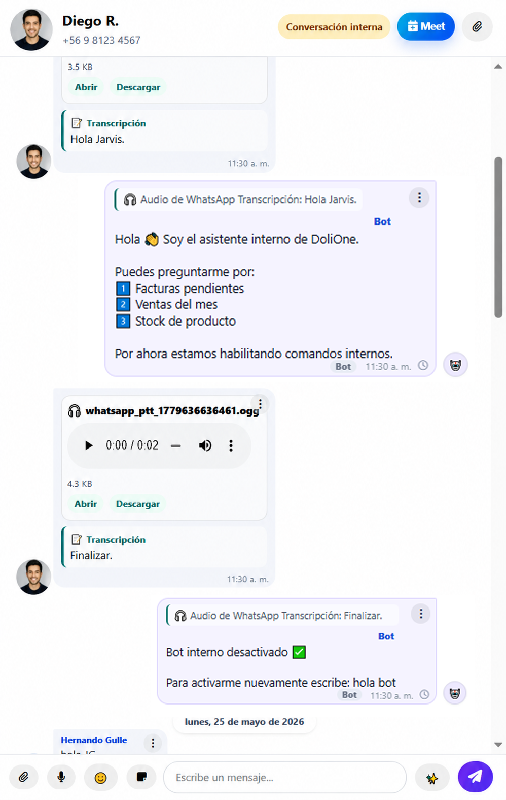 ERP conversacional e Inteligencia Artificial interna en DoliAgent