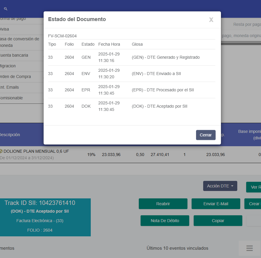 Emisión de documentos tributarios electrónicos en DoliOne