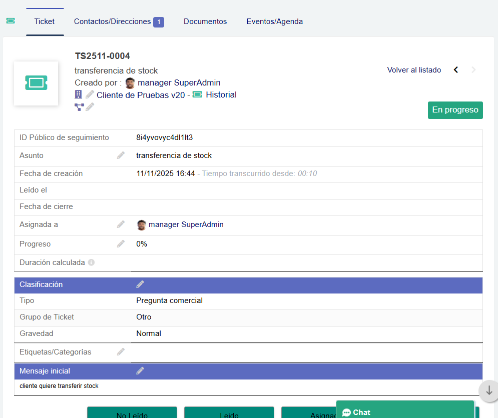 Panel de tickets Dolibarr