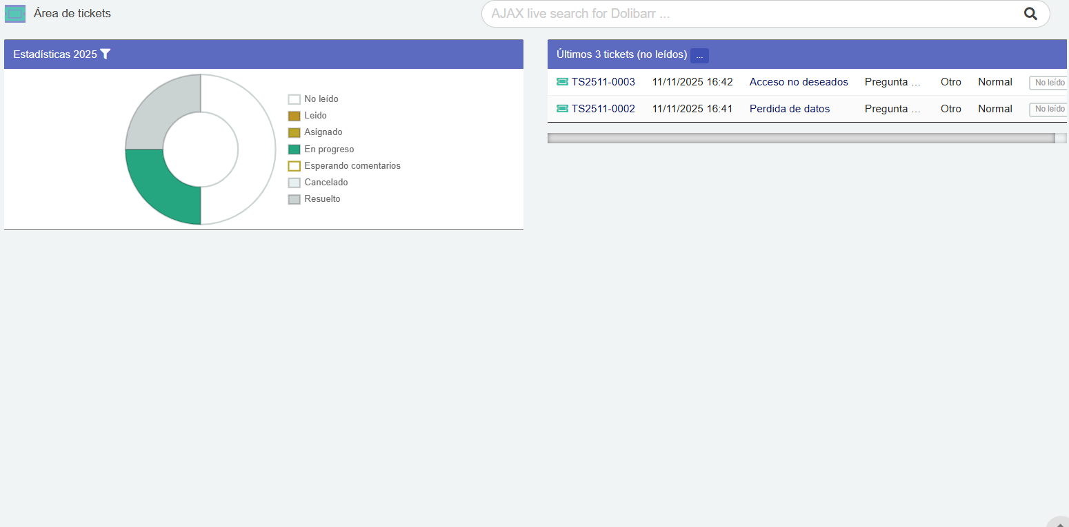 Gestión de Tickets Dolibarr