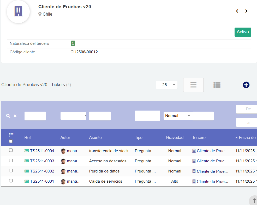 Integración de tickets con CRM