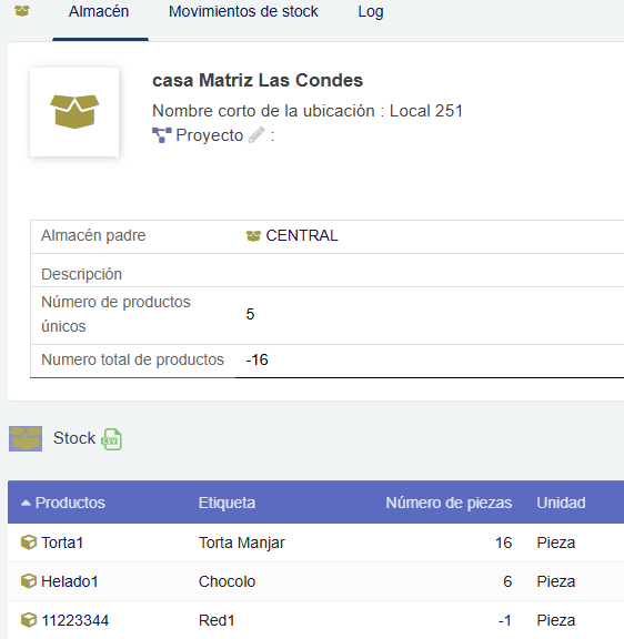 Gestión de almacenes Dolibarr