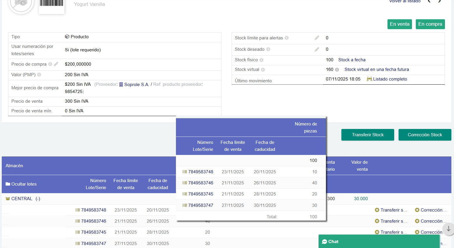 Lotes y Series Dolibarr
