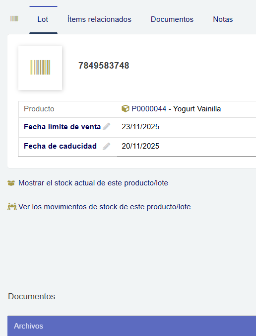 Configuración Lotes/Series Dolibarr