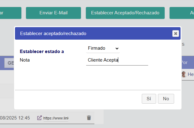 Aprobaciones y firma electrónica