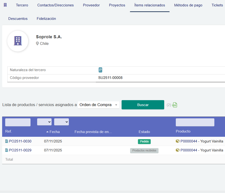 Gestión de proveedores