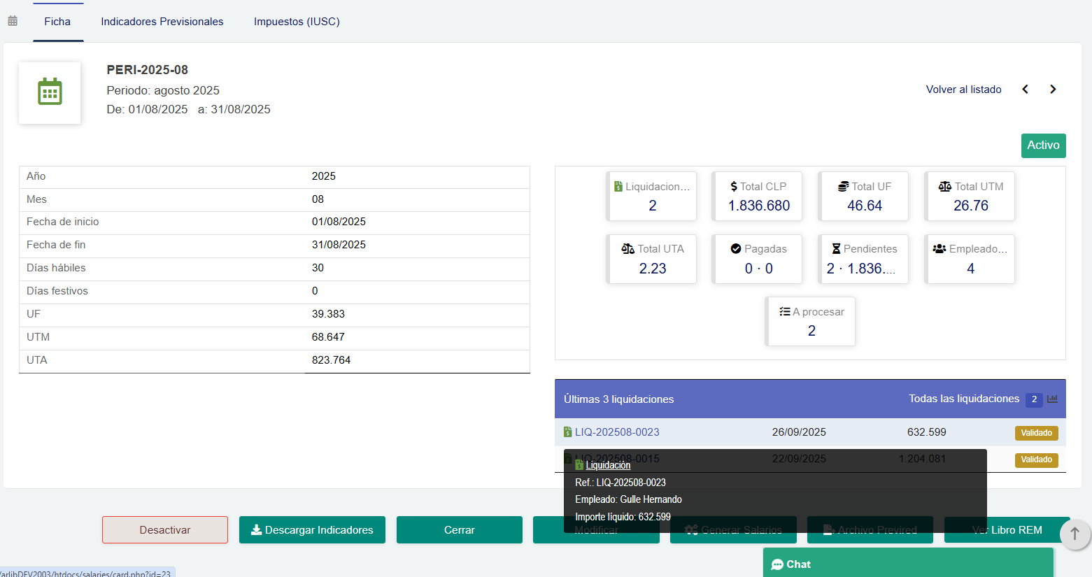 Liquidaciones de sueldo Dolibarr