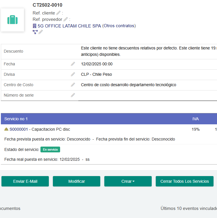 Gestión de contratos Dolibarr